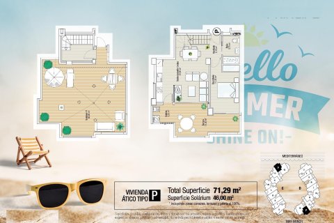 Huoneisto myytävänä La Manga del Mar Menor, Murcia, Espanja, 1 makuuhuone, 71 m2 No. 138729 - kuva 16