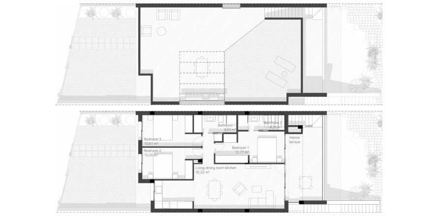 Penthouse floor plan «3BR-1», 3 bedrooms in RODA RESIDENCES