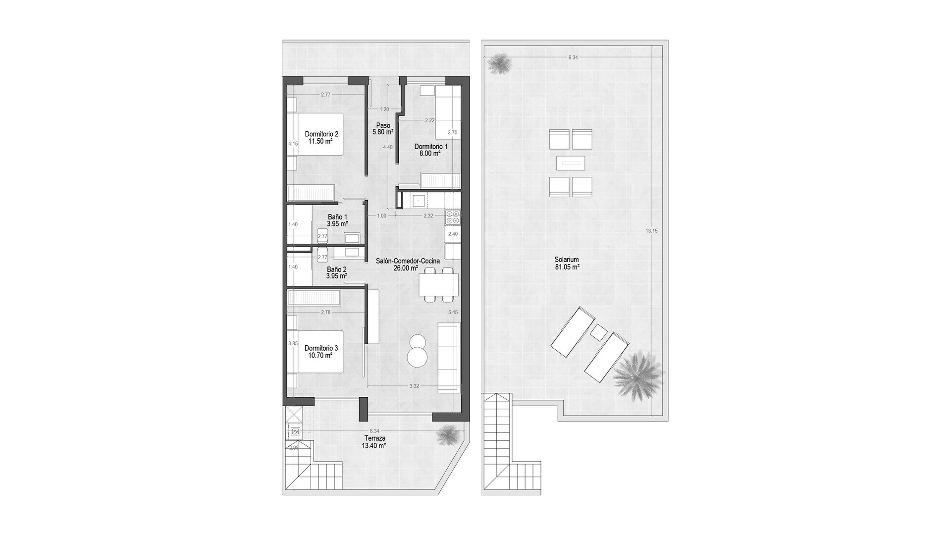 Penthouse w VILLAMAR TOURISTIC APARTMENTS VII, Santiago de la Ribera, Murcia, Hiszpania 3 sypialnie, 70 mkw. nr 178360