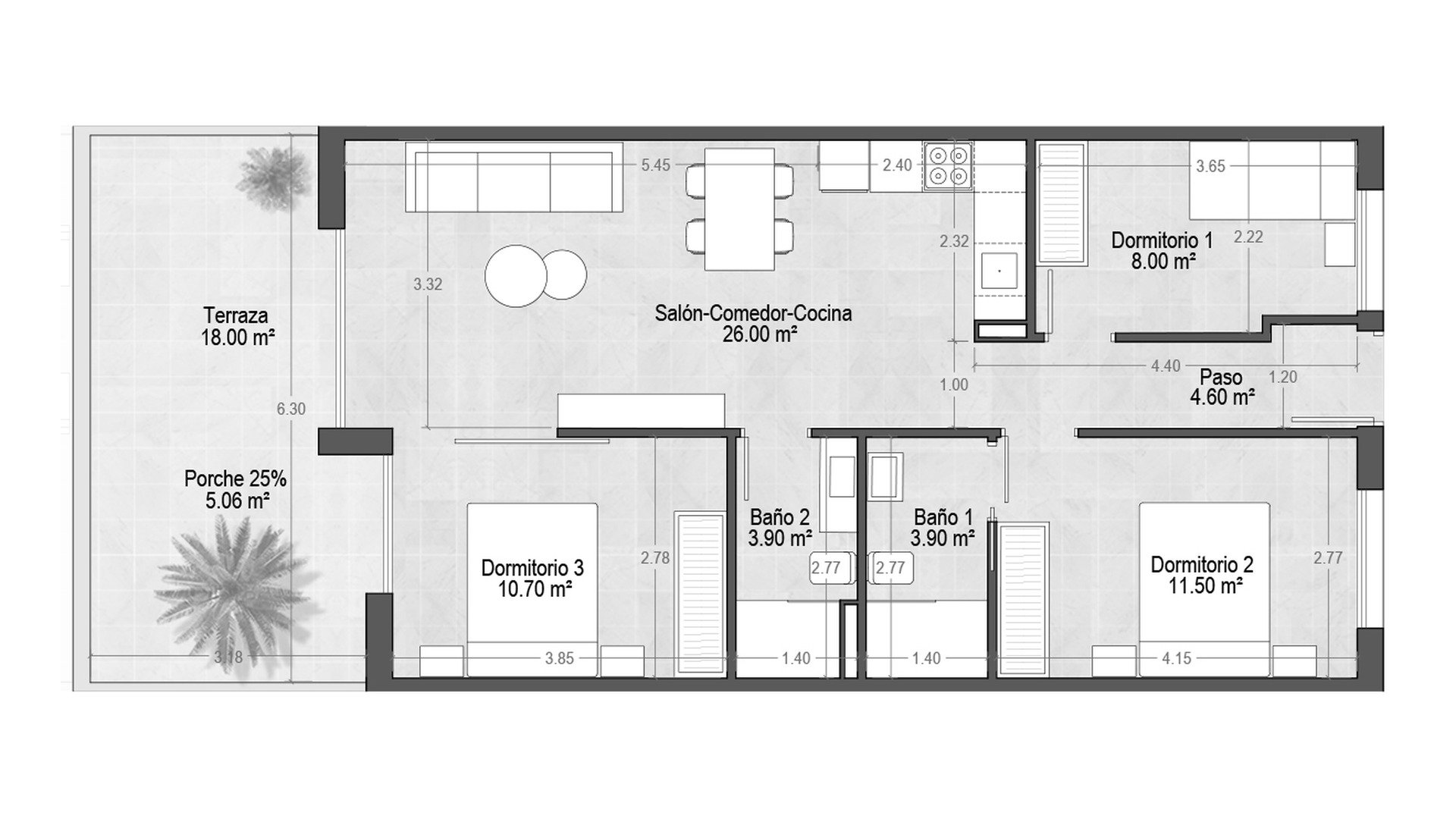 Appartamento in VILLAMAR TOURISTIC APARTMENTS VII, Santiago de l, Ribera, Murcia, Spagn, 3 camere da letto, 73.66 mq. N° 178358