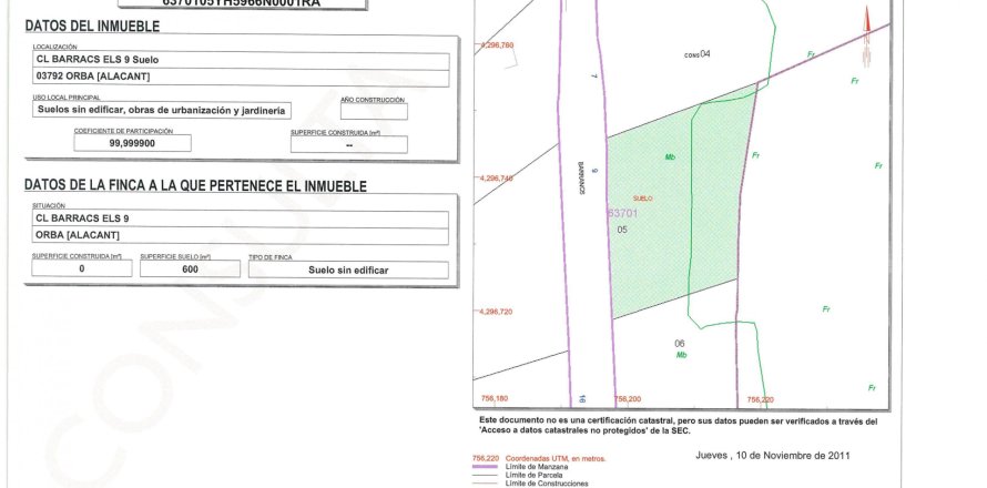 Land in Orba, Alicante, Spanien Nr. 183961