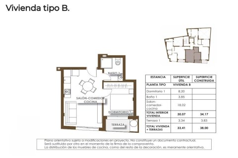 Wohnung zum Verkauf in Torrevieja, Alicante, Spanien 1 Schlafzimmer, 34 m2 Nr. 173846 - Foto 10