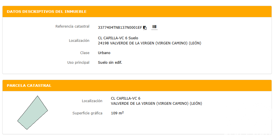 Terreno a Valverde de la Virgen, Leon, Spagna 109 mq. N° 185108