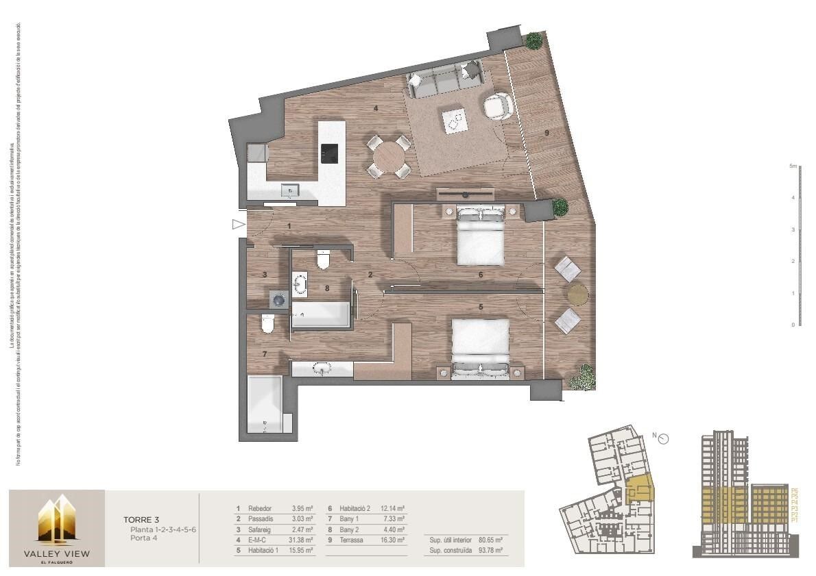 Dzīvoklis Principado De Andorra (Ninguna Poblacion Tiene C.P.), Lleida, Spānijā 2 istabas, 111 m2 Nr. 178915