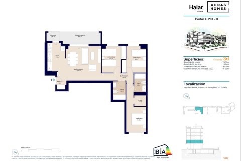 Wohnung zum Verkauf in Alicante, Spanien 3 Schlafzimmer, 98 m2 Nr. 176361 - Foto 22