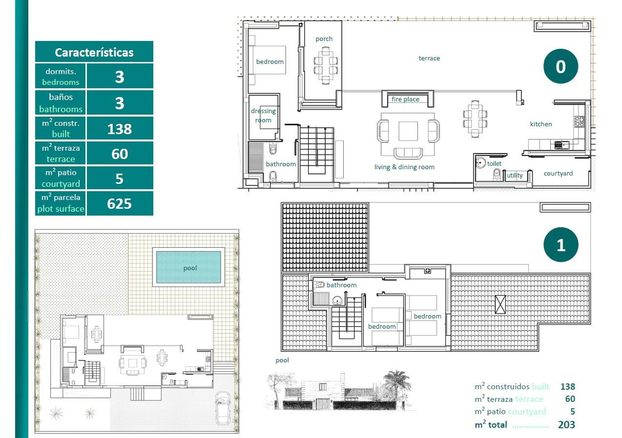 Villa a Sucina, Murcia, Spagna 3 camere da letto, 136 mq. N° 135241