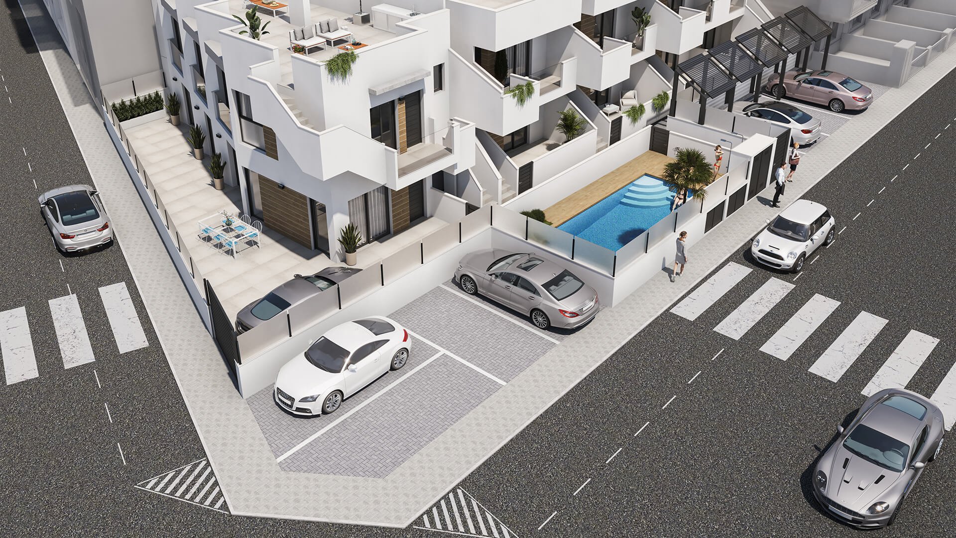 Bungalow i Villas Joblan 2, San Pedro del Pinatar, Murcia, Spanien 1 sovrum, 53.9 kvm. Nr. 148436