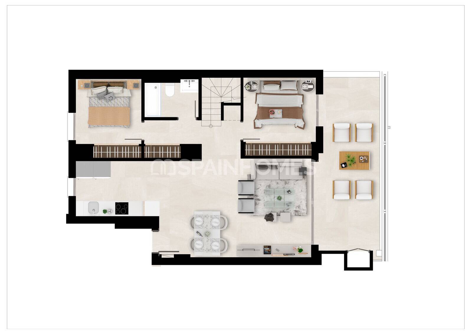Apartment in Mijas, Malaga, Spain 2 bedrooms, 88 sq.m. No. 104414