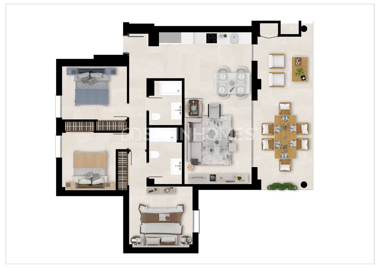 Apartment in Mijas, Malaga, Spain 2 bedrooms, 88 sq.m. No. 104414