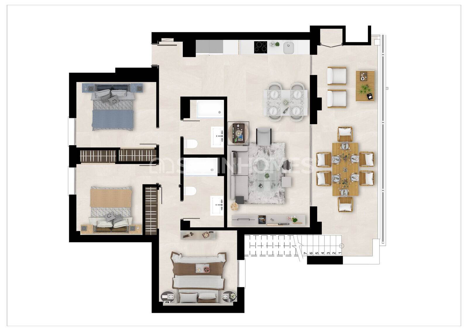 Apartment in Mijas, Malaga, Spain 2 bedrooms, 88 sq.m. No. 104414
