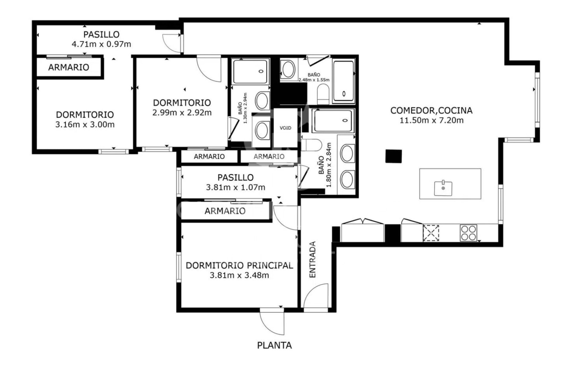 Appartamento a Madrid, Spagna 3 camere da letto, 152 mq. N° 178658