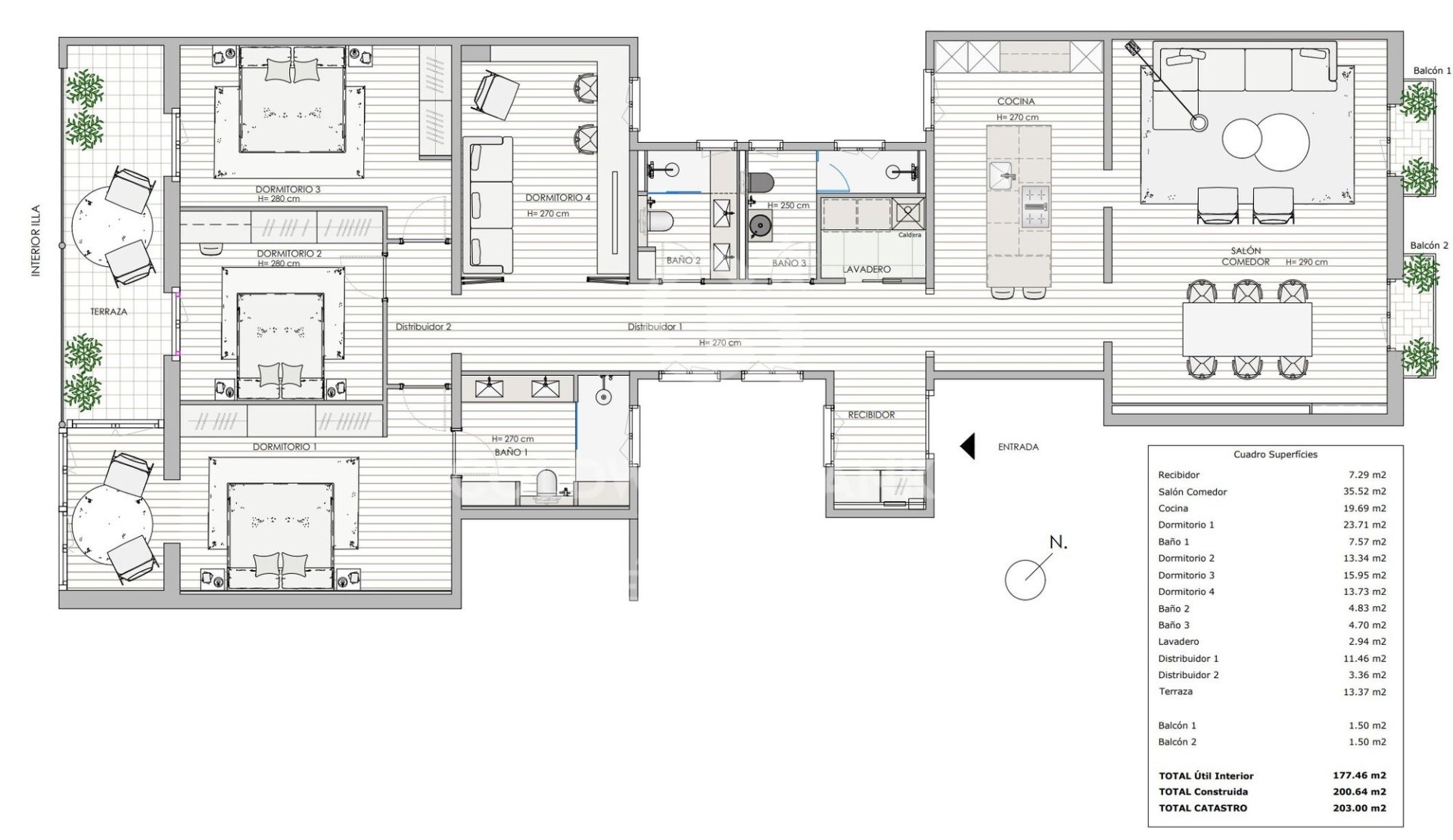 Huoneisto Barcelona, Espanja 4 makuuhuonetta, 203 m2 No. 178860