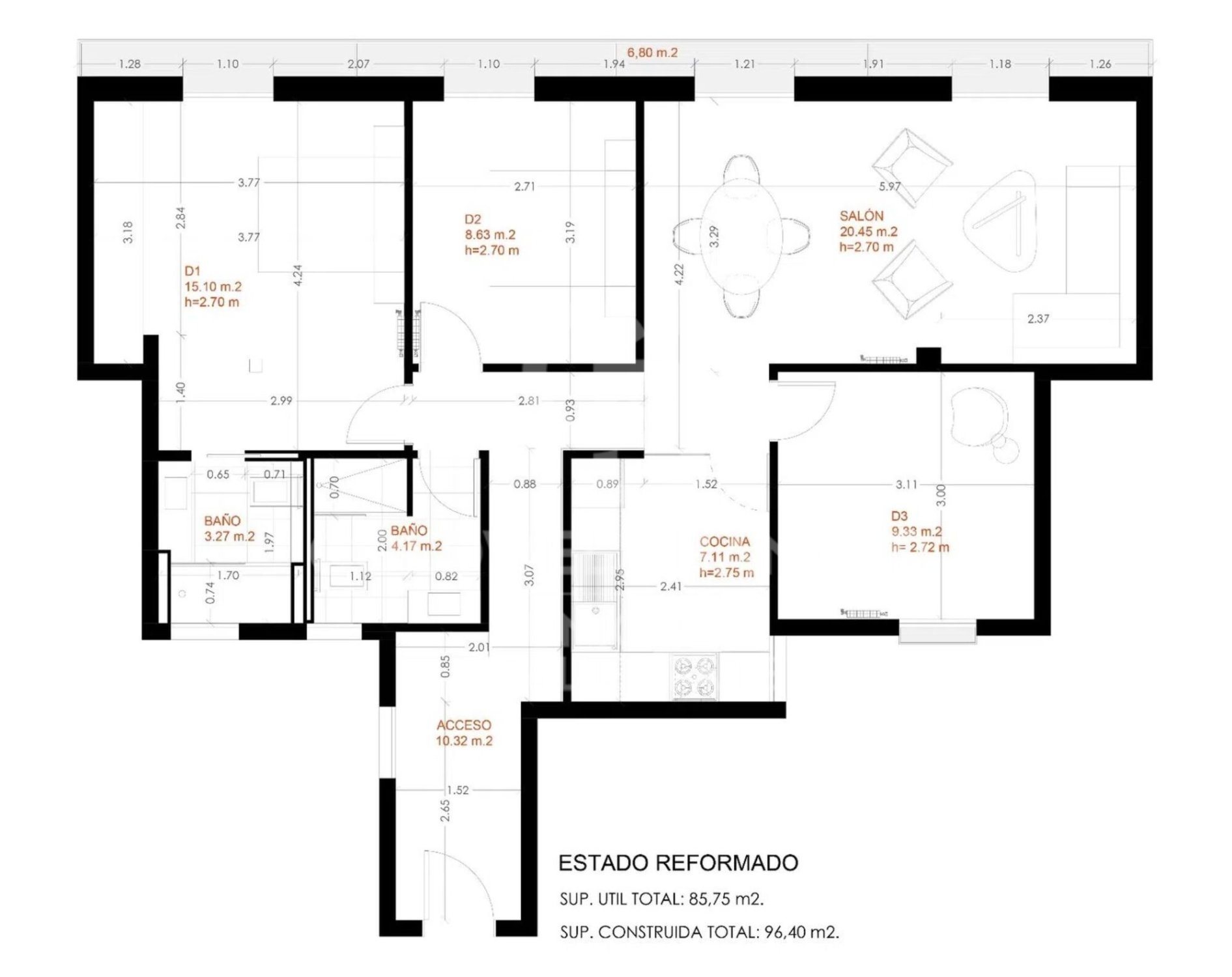 Appartamento a Madrid, Spagna 3 camere da letto, 96 mq. N° 179004