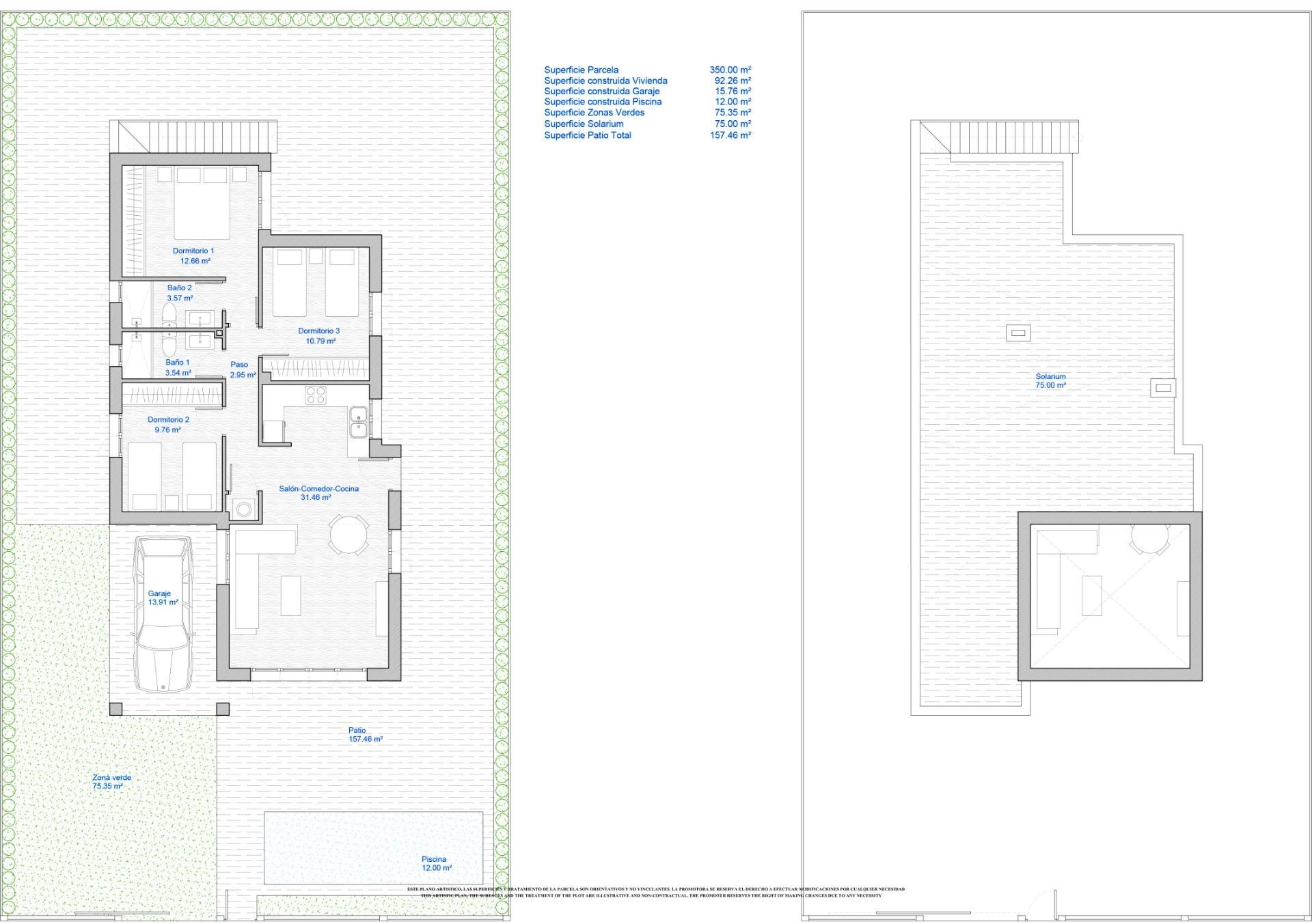 Villa in Los Alcazares, Murcia, Spanien 3 Schlafzimmer, 108 m2 Nr. 103606