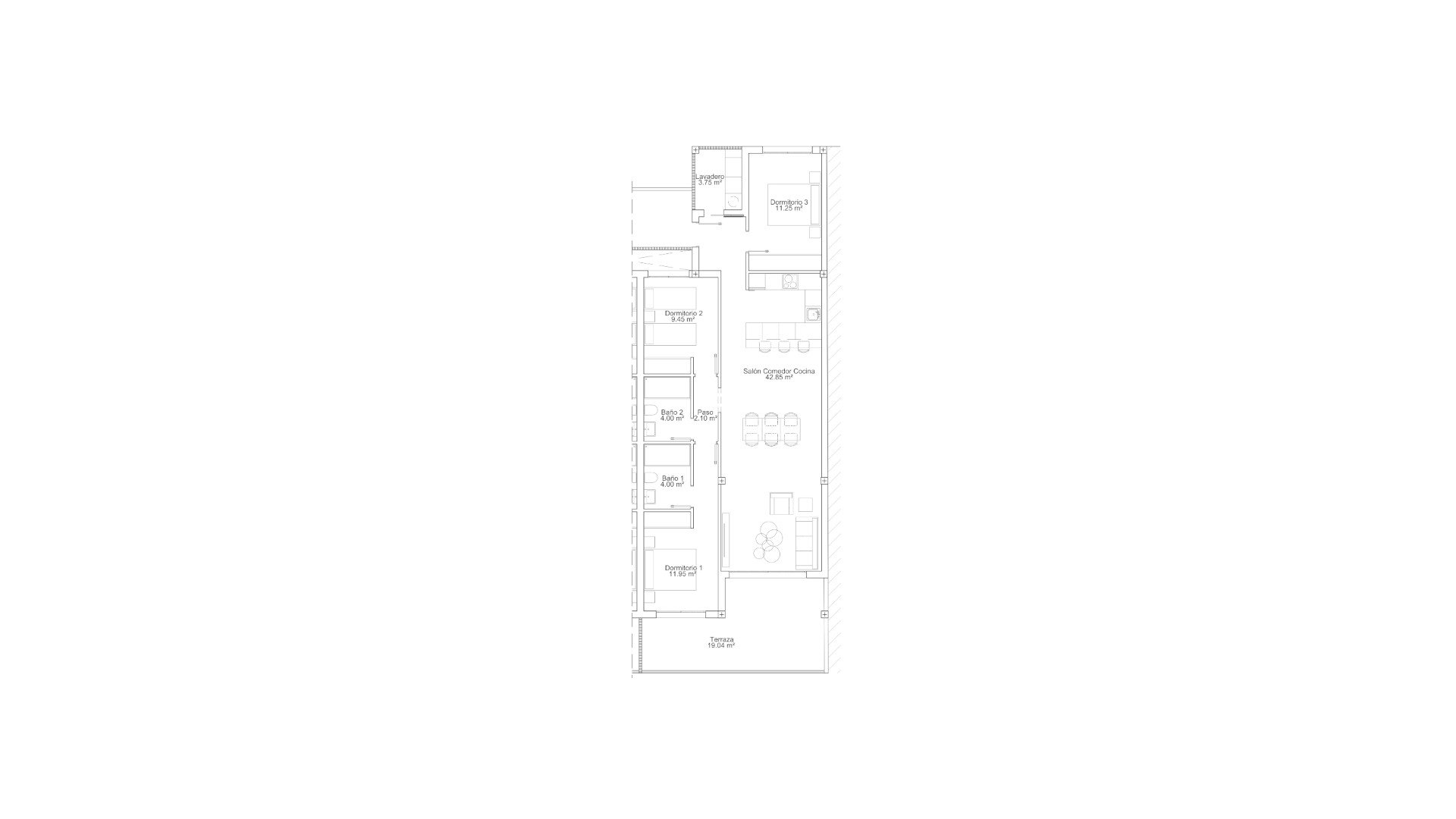 Apartment en AIRES DEL MEDITERRANEO 4, Pilar de la Horadada, Alicante, Espagne 3 chambres, 134.22 m2 No. 166765