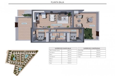 Bungalo pārdošanā Los Balcones, Alicante, Spānijā 2 istabas, 131 m2 Nr. 165101 - attēls 24