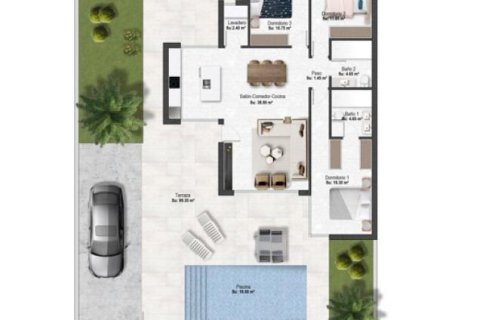 Villa till salu i Banos Y Mendigo, Murcia, Spanien 3 sovrum, 105 kvm. Nr. 75612 - foto 29