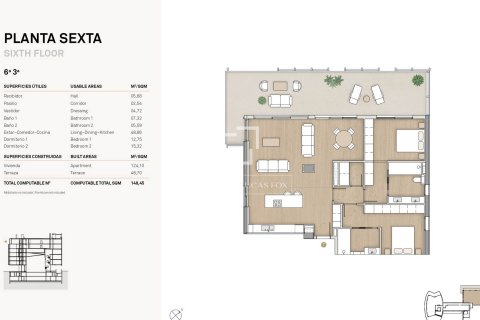 Penthouse w Barcelona, Hiszpania 2 sypialnie, 124 mkw. nr 150755 – zdjęcie 17