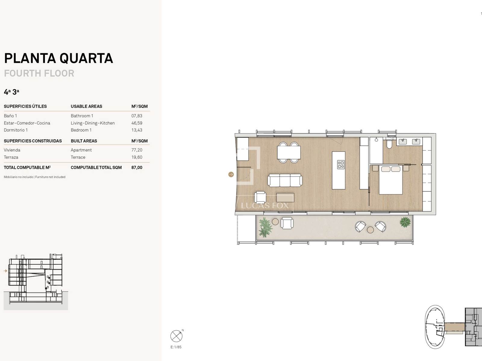 Apartment à Barcelona, Espagne 1 chambre, 77 m2 No. 150758