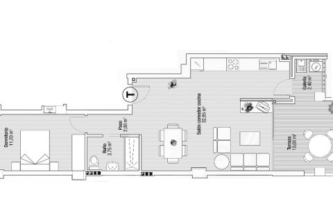 Layout 1 bedroom, 78.76 sq.m in PLAYA PRINCIPE in Murcia, Spain №177978
