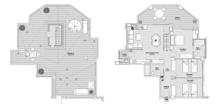 Penthouse floor plan «3BR-2», 3 bedrooms in PLAYA PRINCIPE