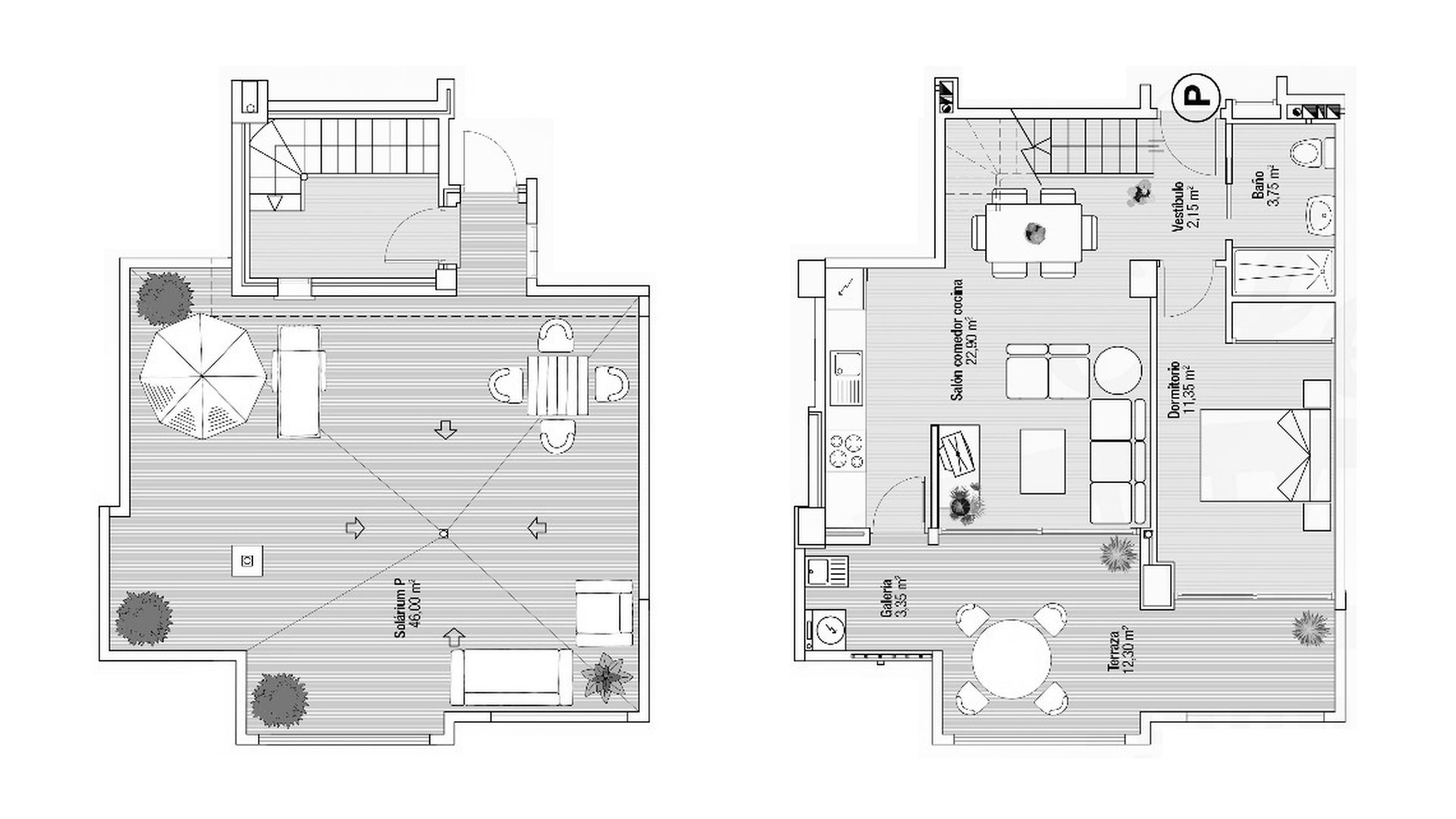 Penthauss PLAYA PRINCIPE, Murcia, Spānijā 1 istaba, 71.29 m2 Nr. 178344
