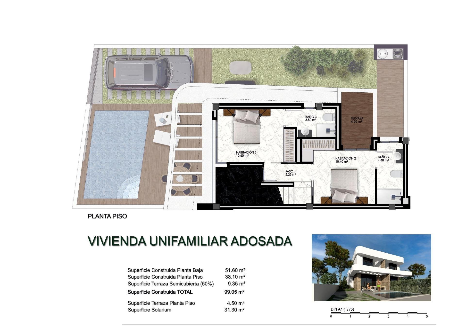 Villa a Los Montesinos, Alicante, Spagna 3 camere da letto, 99 mq. N° 103559
