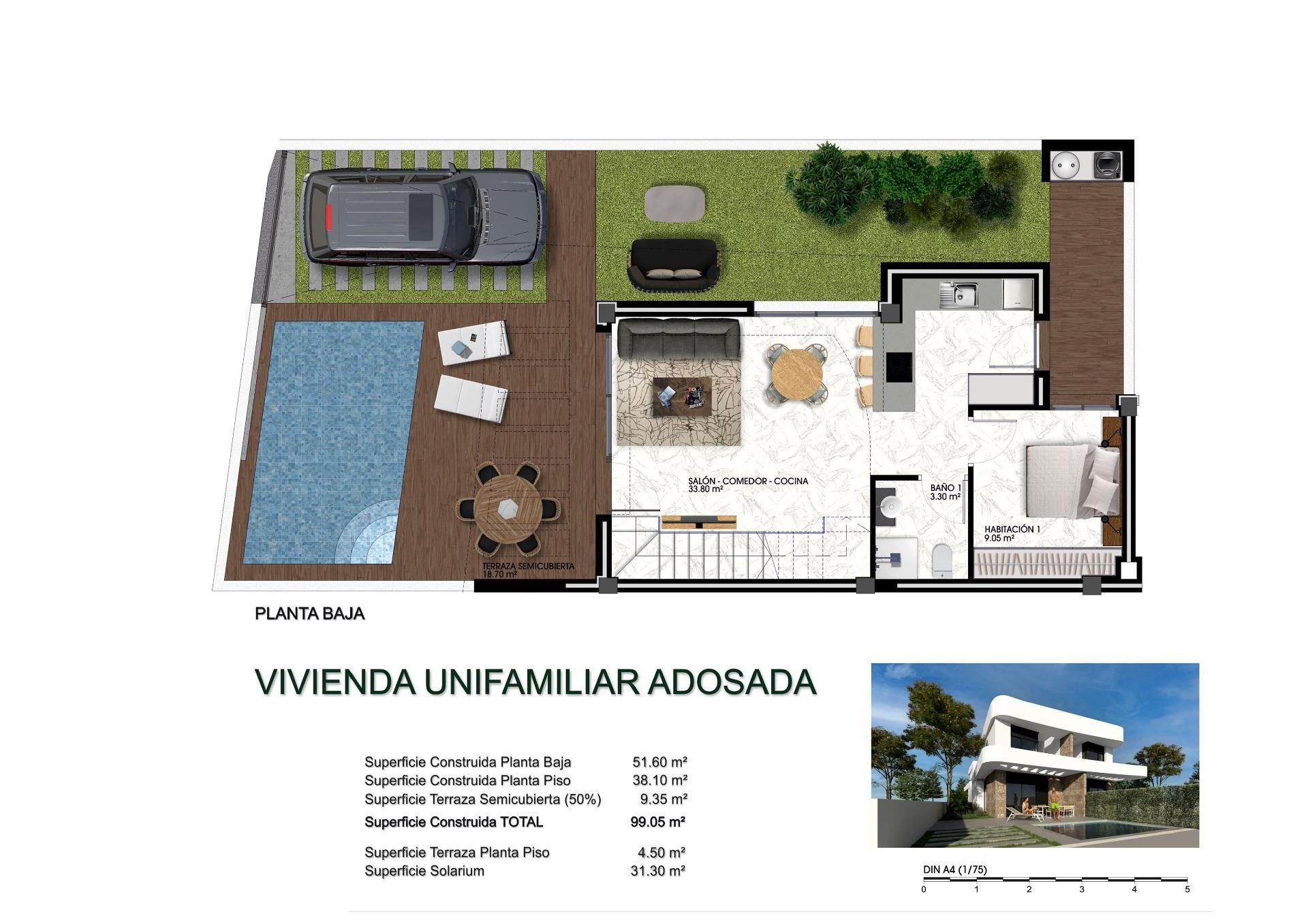 Villa a Los Montesinos, Alicante, Spagna 3 camere da letto, 99 mq. N° 103559