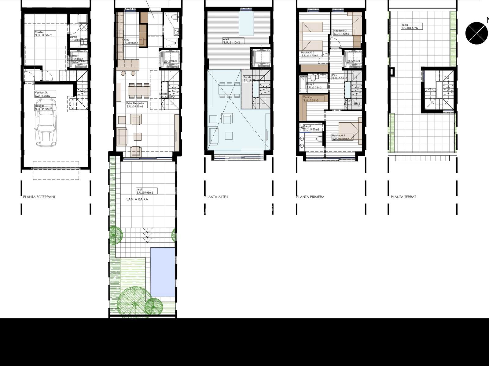 Huvila Barcelona, Espanja 3 makuuhuonetta, 174 m2 No. 192769