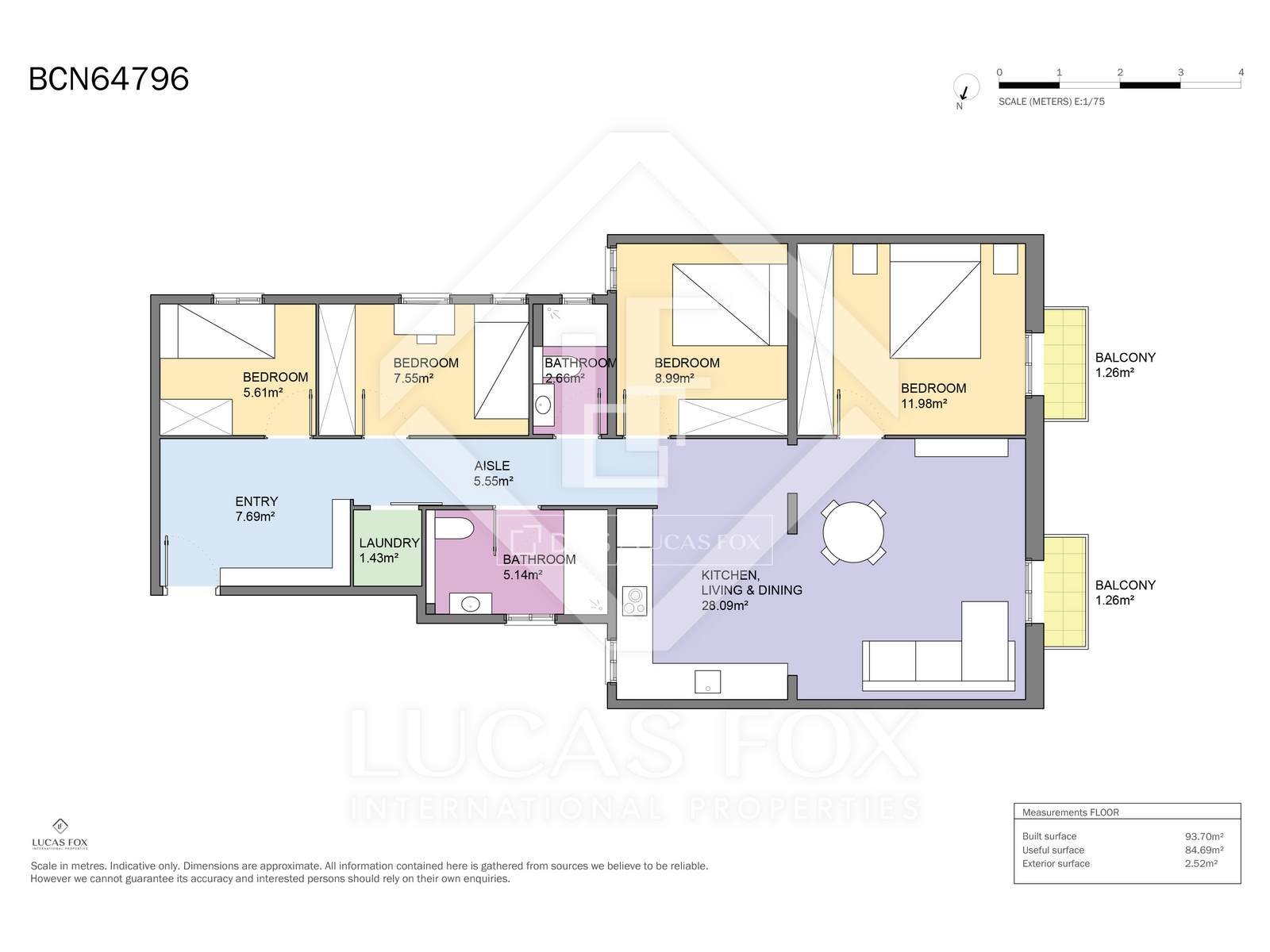 Apartment à Barcelona, Espagne 4 chambres, 102 m2 No. 150589