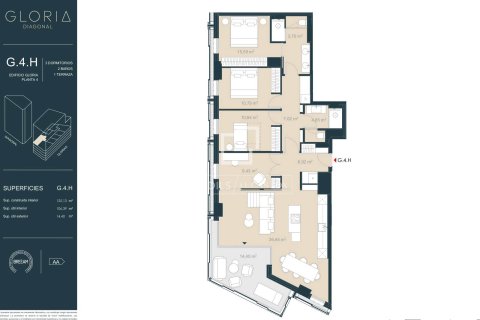 Dzīvoklis pārdošanā Barcelona, Spānijā 4 istabas, 125 m2 Nr. 150676 - attēls 8