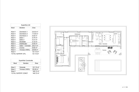 Villa till salu i La Romana, Alicante, Spanien 3 sovrum, 146 kvm. Nr. 171485 - foto 8