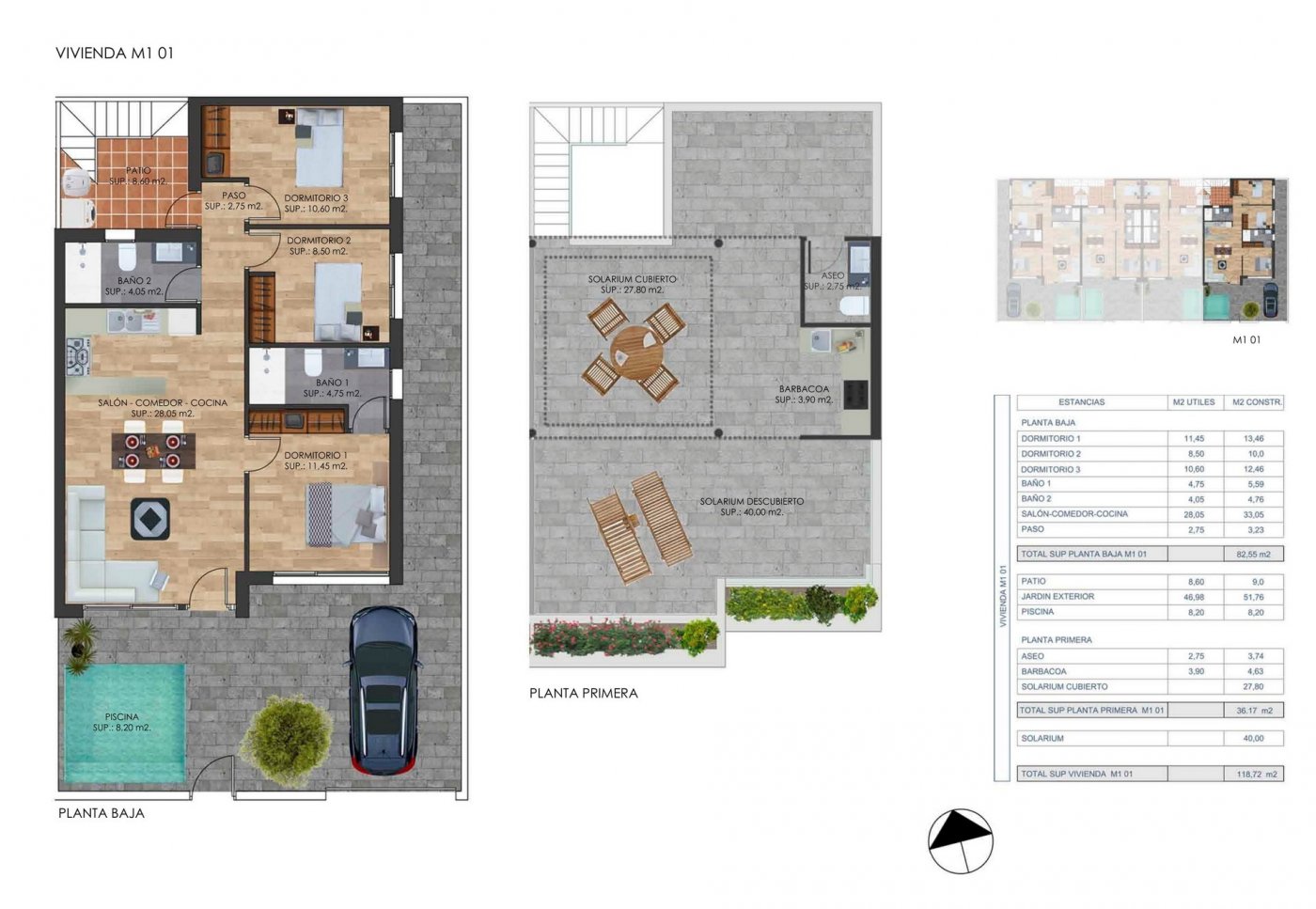 Willa w Torre-Pacheco, Murcia, Hiszpania 3 sypialnie, 118 mkw. nr 111463