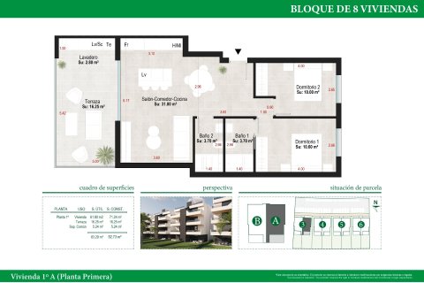 Apartamento en venta en Alhama de Murcia, Murcia, España 2 dormitorios, 71 m2 No. 183479 - foto 8