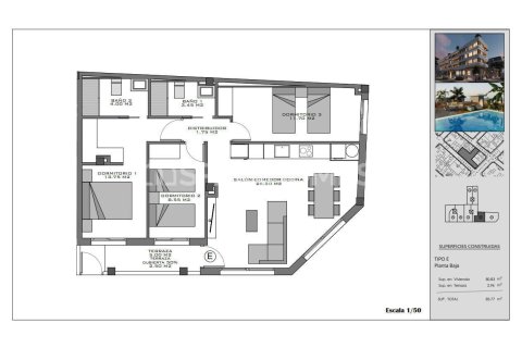 Penthäuser zum Verkauf in Santa Pola, Alicante, Spanien 2 Schlafzimmer, 65 m2 Nr. 142690 - Foto 9