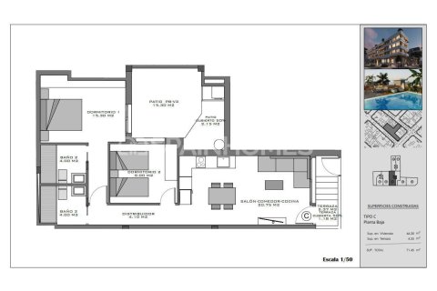Penthäuser zum Verkauf in Santa Pola, Alicante, Spanien 2 Schlafzimmer, 65 m2 Nr. 142690 - Foto 11