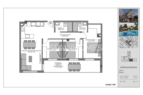Dzīvoklis pārdošanā Santa Pola, Alicante, Spānijā 2 istabas, 63 m2 Nr. 142686 - attēls 25