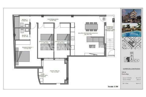 Dzīvoklis pārdošanā Santa Pola, Alicante, Spānijā 2 istabas, 63 m2 Nr. 142686 - attēls 12
