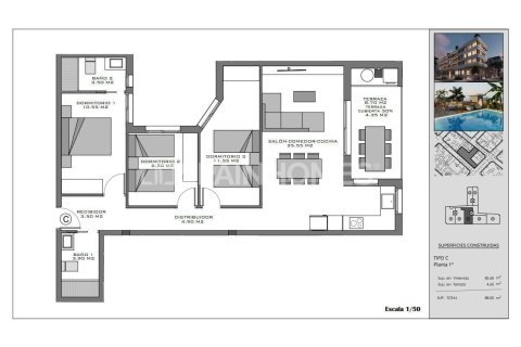 Penthäuser zum Verkauf in Santa Pola, Alicante, Spanien 3 Schlafzimmer, 87 m2 Nr. 142691 - Foto 26