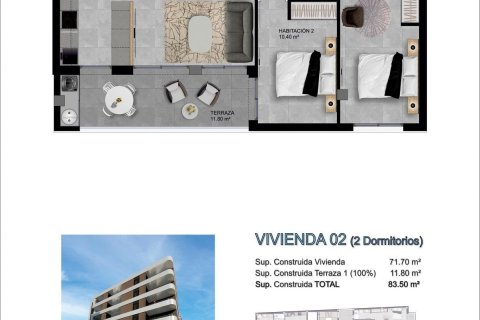 Wohnung zum Verkauf Santa Pola, Alicante, Spanien 2 Schlafzimmer, 71 m2 Nr. 133654 - Foto 11