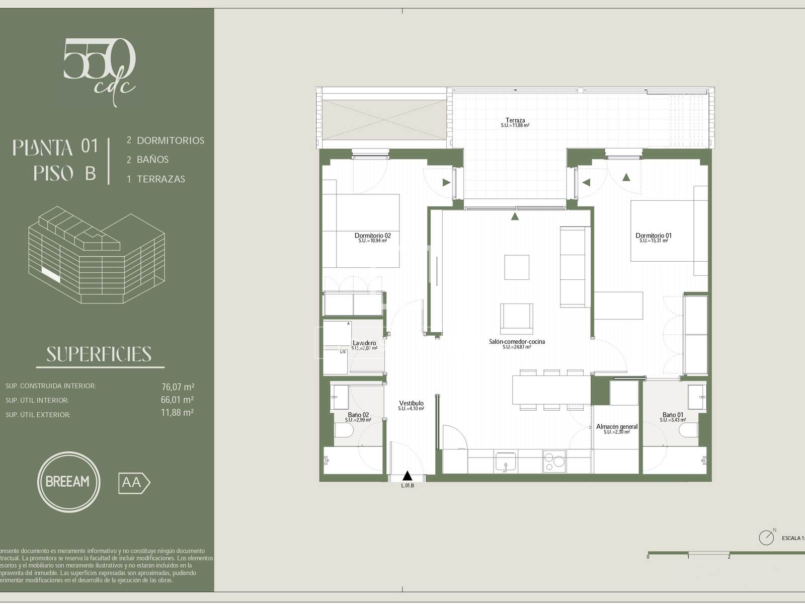 Wohnung in Barcelona, Spanien 2 Schlafzimmer, 76 m2 Nr. 192716