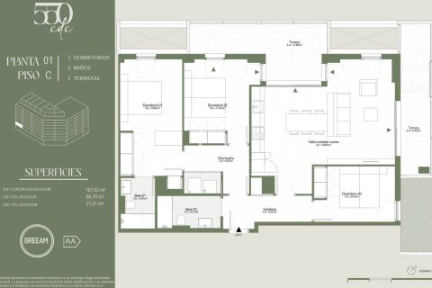 Huoneisto myytävänä Barcelona, Espanja, 3 makuuhuonetta, 101 m2 No. 192717 - kuva 16