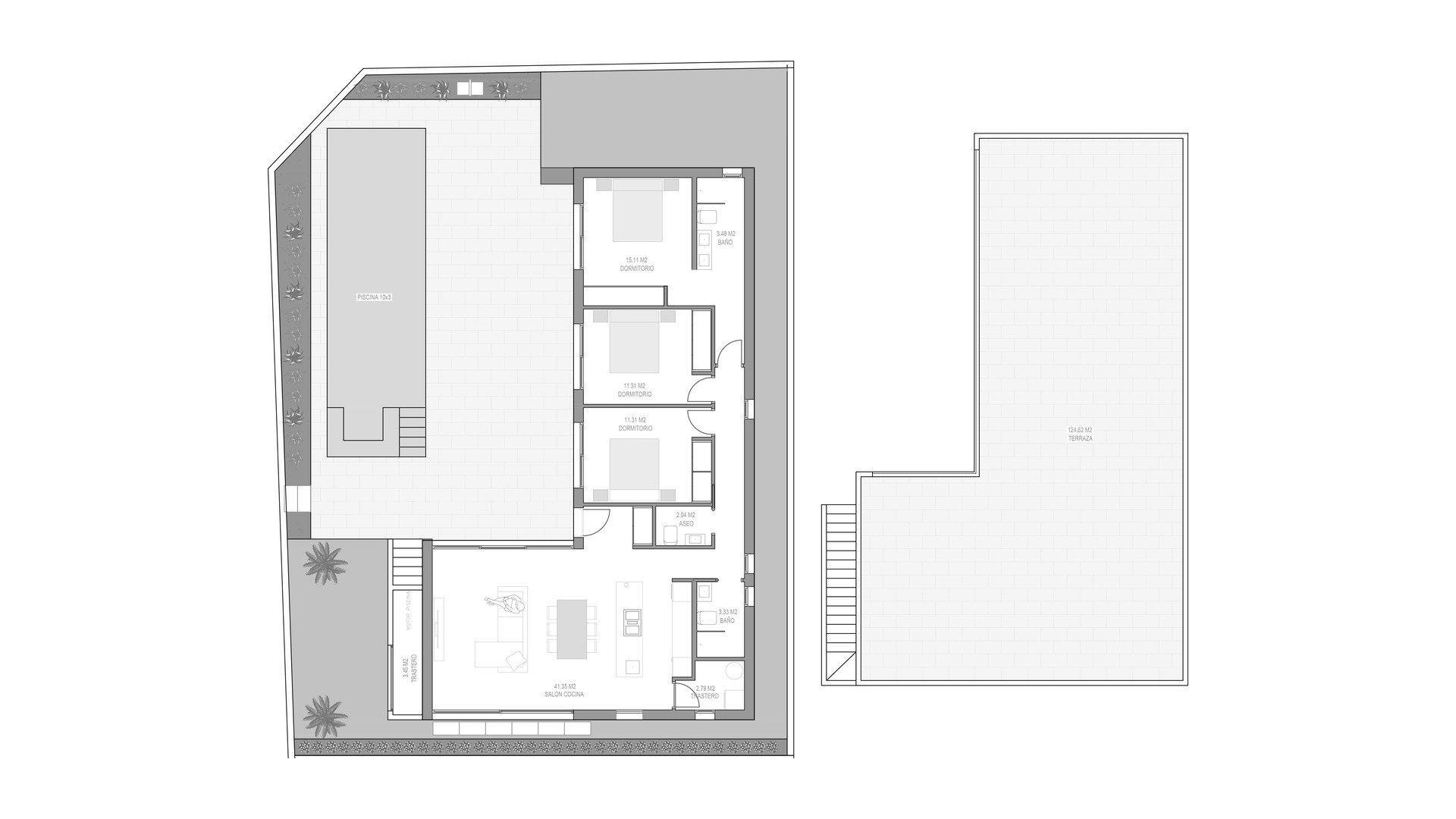 Villa in ALEJANDRA XI, San Javier, Murcia, Spanien 3 Schlafzimmer, 130 m2 Nr. 178365