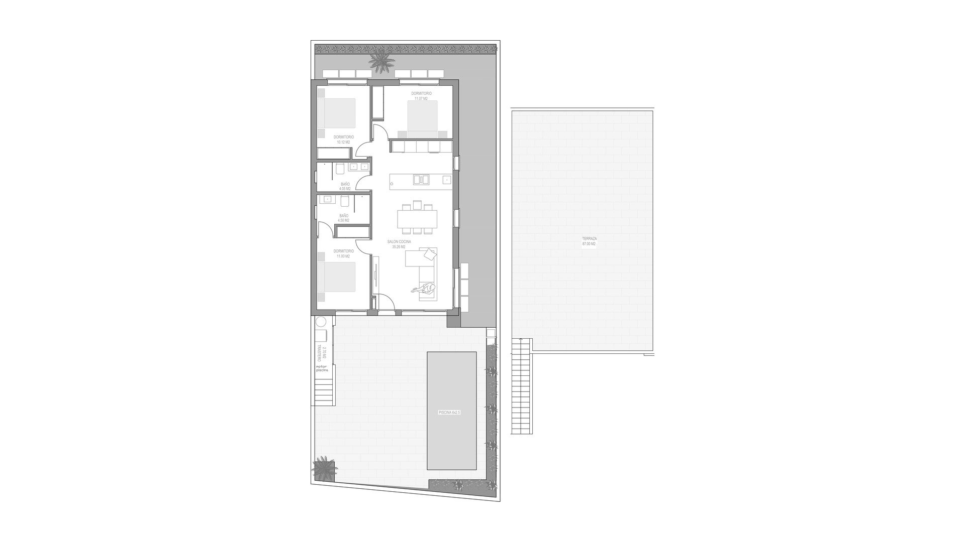 Huvila ALEJANDRA XI, San Javier, Murcia, Espanja 3 makuuhuonetta, 100 m2 No. 178364