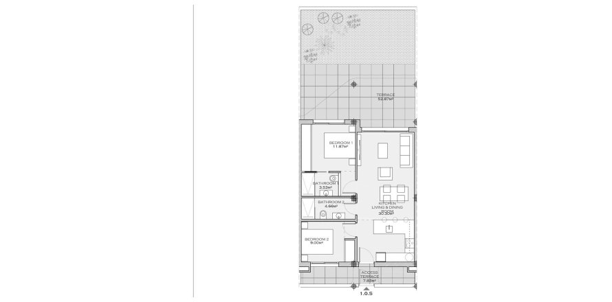 Apartment floor plan «2BR-1», 2 bedrooms in SERENA BREEZE 3