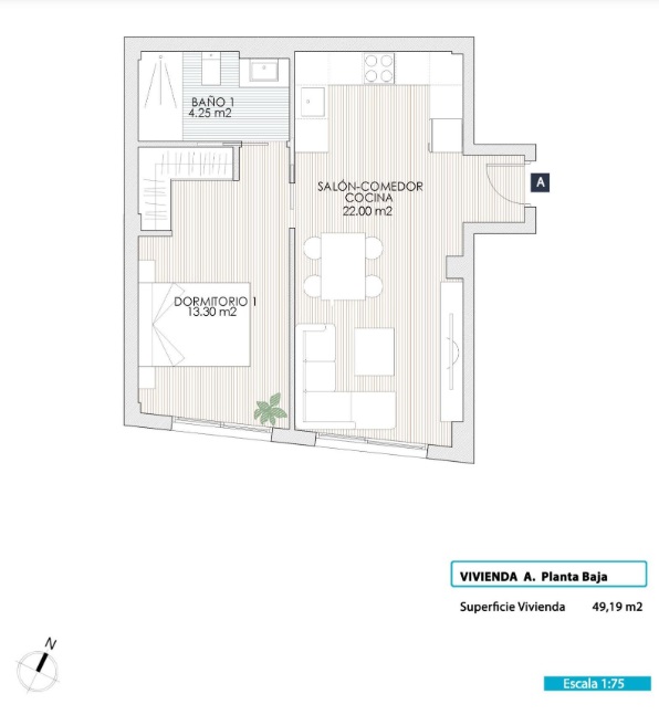 Apartamento en Torrevieja, Alicante, España 1 dormitorio, 49 m2 No. 183570