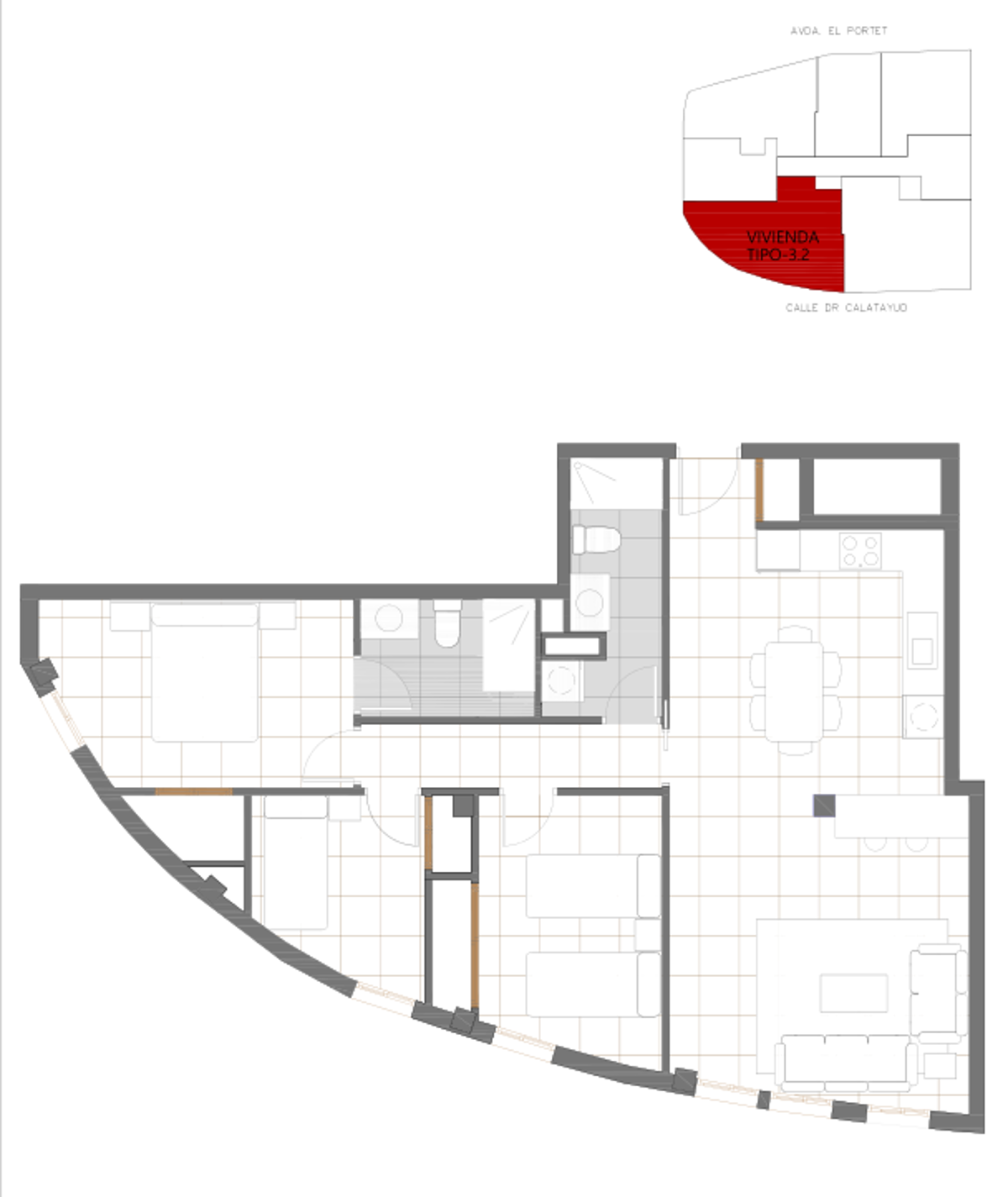 Apartamento en Moraira, Alicante, España 3 dormitorios, 87 m2 No. 80287