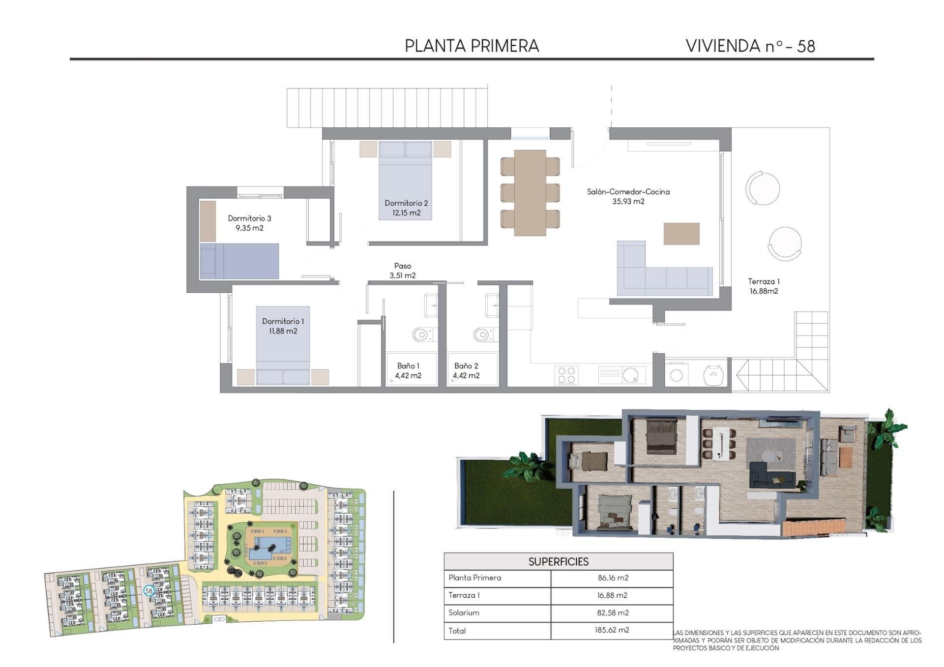 Bungalow w Finestrat, Alicante, Hiszpania 3 sypialnie, 86 mkw. nr 111399