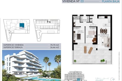 Wohnung zum Verkauf in Mil Palmeras, Alicante, Spanien 2 Schlafzimmer, 70 m2 Nr. 141661 - Foto 11