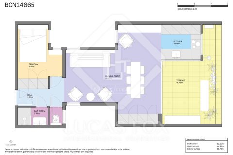 Kattohuoneisto myytävänä Barcelona, Espanja, 1 makuuhuone, 52 m2 No. 192679 - kuva 16